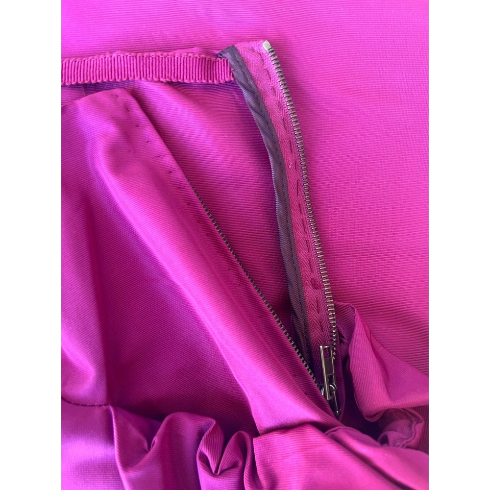 Miu Miu A-Line Skirt Reddish-Purple Acetate Blend Gather Hip Pockets SZ 38/M - Picture 8 of 14